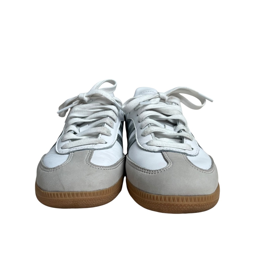 Adidas Cloud White OG Sambas Metallic Silver Sneakers SZ 6 Sporty Casual - Picture 7 of 10